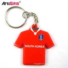 Wholesale custom 3d soft pvc rubber mini t-shirt qr code cloth keychain